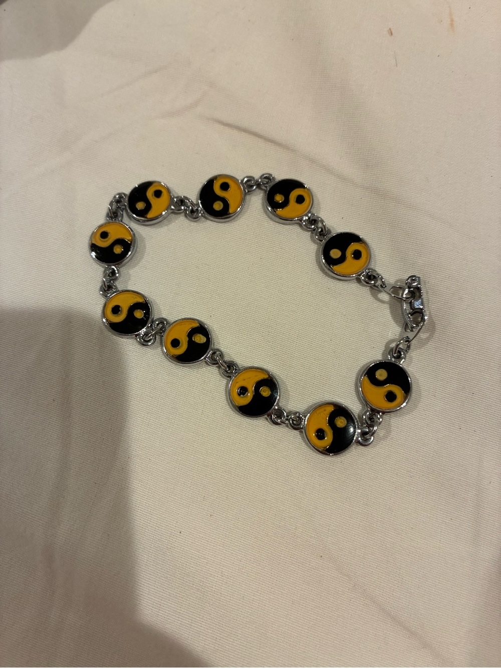Yellow and Black Yin Yang Bracelet — Women Jewelry
